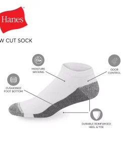 Men's Hanes Ultimate® 8-pack X-Temp Ultra Cushion Low-Cut Socks -Mens Hanes Clothing Shop 4638491 ALT99