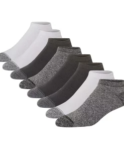 Men's Hanes Ultimate® 8-pack X-Temp Ultra Cushion Low-Cut Socks -Mens Hanes Clothing Shop 4638491 Grey Marl