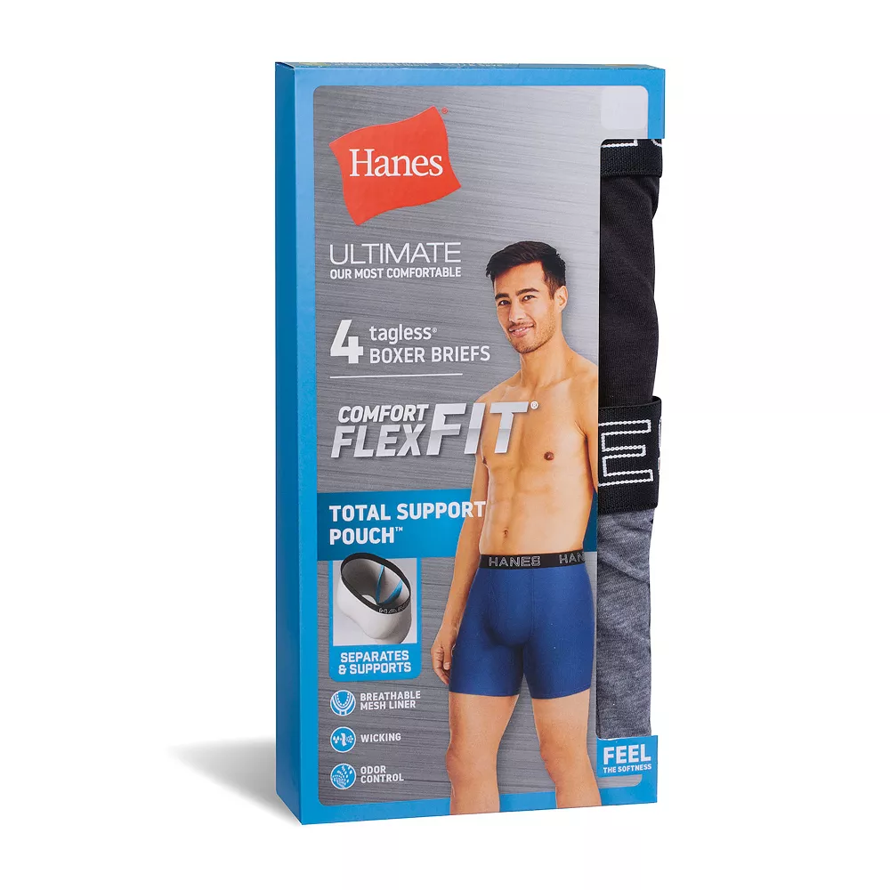 Men's Hanes® 4-pack Ultimate Comfort Flex Fit Total Support Pouch™ Boxer Briefs 7 Men's Hanes® 4-pack Ultimate Comfort Flex Fit Total Support Pouch™ Boxer Briefs - Image 5