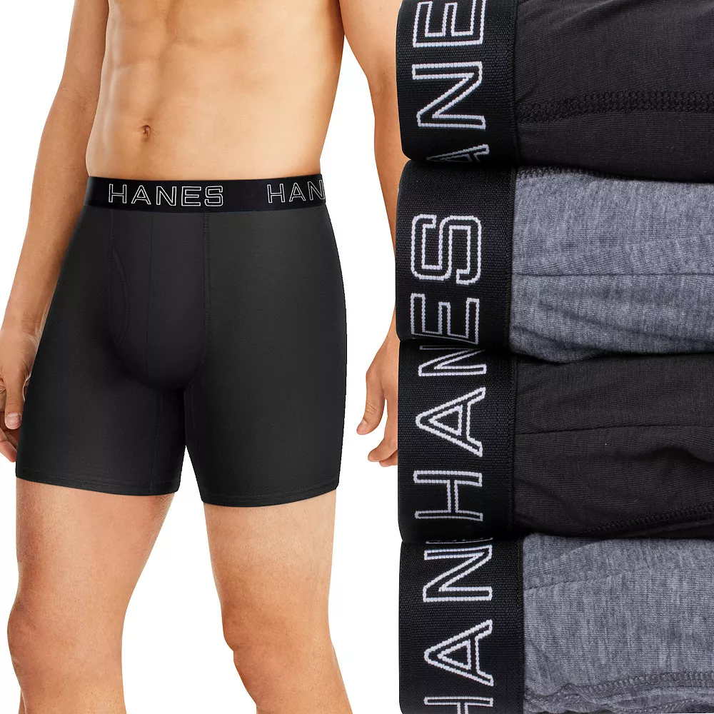 Men's Hanes® 4-pack Ultimate Comfort Flex Fit Total Support Pouch™ Boxer Briefs 5 Men's Hanes® 4-pack Ultimate Comfort Flex Fit Total Support Pouch™ Boxer Briefs - Image 3