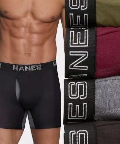 Men's Hanes® 4-pack Ultimate Comfort Flex Fit Total Support Pouch™ Boxer Briefs 12 Men's Hanes® 4-pack Ultimate Comfort Flex Fit Total Support Pouch™ Boxer Briefs -Mens Hanes Clothing Shop 4888581 Black Gray Olive