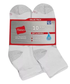 Big & Tall Hanes Ultimate® Fresh IQ Ankle 10-pack Socks -Mens Hanes Clothing Shop 4988256 ALT