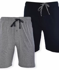 Men's Hanes® 2-pack Knit Pajama Shorts 9 Men's Hanes® 2-pack Knit Pajama Shorts -Mens Hanes Clothing Shop 4993011 Black Light Gray