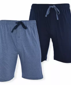 Men's Hanes® 2-pack Knit Pajama Shorts -Mens Hanes Clothing Shop 4993013 Blue Blue Heather