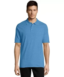 Men's Hanes® X-temp Jersey Polo 16 Men's Hanes® X-temp Jersey Polo -Mens Hanes Clothing Shop 5086667 Neon Blue Heather