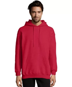 Men's Hanes Ultimate® Fleece Pullover Hoodie -Mens Hanes Clothing Shop 5086670 Deep Red