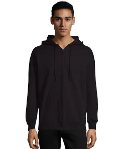 Men's Hanes Ultimate® Fleece Full-Zip Hoodie -Mens Hanes Clothing Shop 5086671 Black