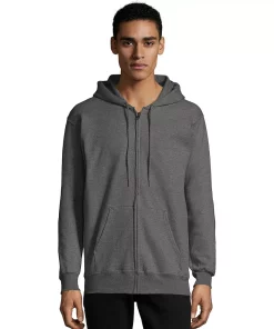 Men's Hanes Ultimate® Fleece Full-Zip Hoodie -Mens Hanes Clothing Shop 5086671 Charcoal Heather