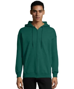 Men's Hanes Ultimate® Fleece Full-Zip Hoodie -Mens Hanes Clothing Shop 5086671 Deep Forest