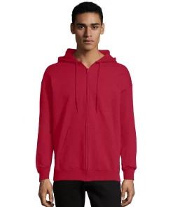 Men's Hanes Ultimate® Fleece Full-Zip Hoodie -Mens Hanes Clothing Shop 5086671 Deep Red