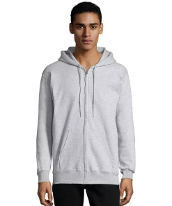 Men's Hanes Ultimate® Fleece Full-Zip Hoodie -Mens Hanes Clothing Shop 5086671 Light Steel