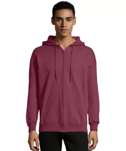 Men's Hanes Ultimate® Fleece Full-Zip Hoodie -Mens Hanes Clothing Shop 5086671 Maroon
