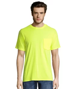 Men's Hanes® Workwear 2-pack Pocket Tee 13 Men's Hanes® Workwear 2-pack Pocket Tee -Mens Hanes Clothing Shop 5086673 Safety Green