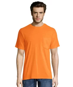 Men's Hanes® Workwear 2-pack Pocket Tee 15 Men's Hanes® Workwear 2-pack Pocket Tee -Mens Hanes Clothing Shop 5086673 Safety Orange