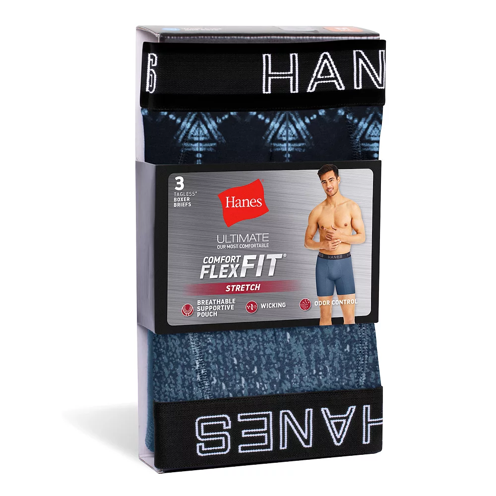 Men's Hanes Ultimate® ComfortFlex Fit 3-pack Boxer Briefs 7 Men's Hanes Ultimate® ComfortFlex Fit 3-pack Boxer Briefs - Image 5