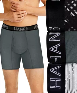 Men's Hanes Ultimate® ComfortFlex Fit 3-pack Boxer Briefs 10 Men's Hanes Ultimate® ComfortFlex Fit 3-pack Boxer Briefs -Mens Hanes Clothing Shop 5126458 Black Gray