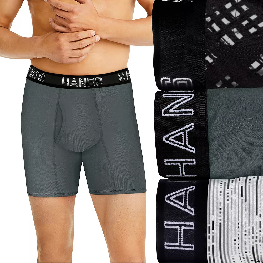 Men's Hanes Ultimate® ComfortFlex Fit 3-pack Boxer Briefs 5 Men's Hanes Ultimate® ComfortFlex Fit 3-pack Boxer Briefs - Image 3