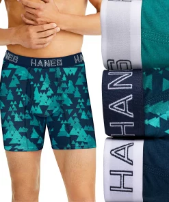 Men's Hanes Ultimate® ComfortFlex Fit 3-pack Boxer Briefs 9 Men's Hanes Ultimate® ComfortFlex Fit 3-pack Boxer Briefs -Mens Hanes Clothing Shop 5126458 Teal Assorted
