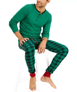 Men's Hanes Henley & Long John Pants Pajama Set -Mens Hanes Clothing Shop 5272742 ALT3