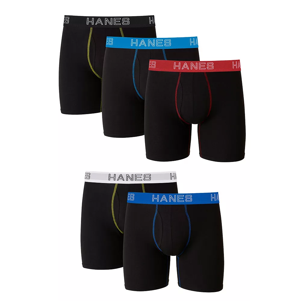 Men's Hanes Ultimate® 5-Pack Stretch Boxer Brief 5 Men's Hanes Ultimate® 5-Pack Stretch Boxer Brief - Image 3
