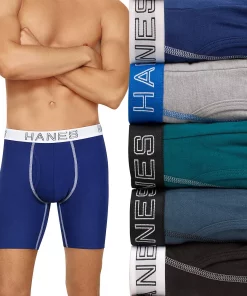 Men's Hanes UltimateĀ® 5-Pack Stretch Long Leg Boxer Brief