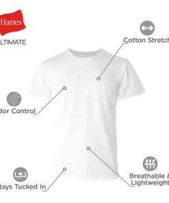 Men's Hanes Ultimate® 4-Pack Comfort-Fit Stretch Crewneck Tees -Mens Hanes Clothing Shop 5616275 ALT3