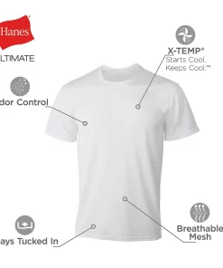 Men's Hanes Ultimate® 4-Pack X-Temp™ Mesh Crewneck Tees -Mens Hanes Clothing Shop 5616359 ALT2