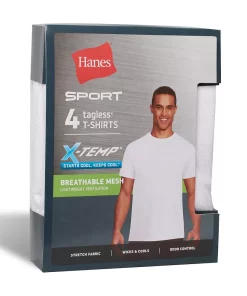 Men's Hanes Ultimate® 4-Pack X-Temp™ Mesh Crewneck Tees -Mens Hanes Clothing Shop 5616359 ALT3