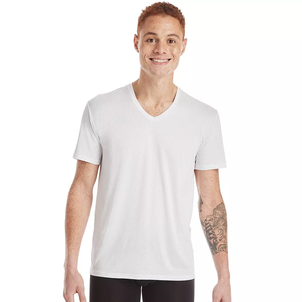 Men's Hanes Ultimate® 4-Pack X-Temp™ Mesh V-Neck Tees 3 Men's Hanes Ultimate® 4-Pack X-Temp™ Mesh V-Neck Tees