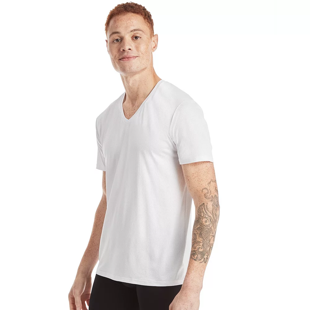 Men's Hanes Ultimate® 4-Pack X-Temp™ Mesh V-Neck Tees 4 Men's Hanes Ultimate® 4-Pack X-Temp™ Mesh V-Neck Tees - Image 2