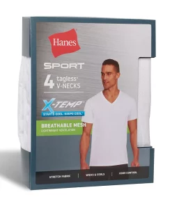 Men's Hanes Ultimate® 4-Pack X-Temp™ Mesh V-Neck Tees 9 Men's Hanes Ultimate® 4-Pack X-Temp™ Mesh V-Neck Tees -Mens Hanes Clothing Shop 5616360 ALT3