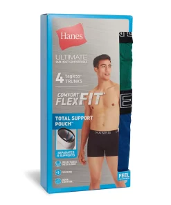 Men's Hanes Ultimate® 4-Pack Comfort Flex Fit® Total Support Pouch™ Trunks 10 Men's Hanes Ultimate® 4-Pack Comfort Flex Fit® Total Support Pouch™ Trunks -Mens Hanes Clothing Shop 5616378 ALT3