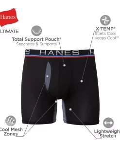 Men's Hanes Sport™ 4-Pack X-Temp® Total Support Pouch™ Boxer Briefs 11 Men's Hanes Sport™ 4-Pack X-Temp® Total Support Pouch™ Boxer Briefs -Mens Hanes Clothing Shop 5616507 ALT2
