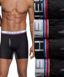 Men's Hanes Sport™ 4-Pack X-Temp® Total Support Pouch™ Boxer Briefs 9 Men's Hanes Sport™ 4-Pack X-Temp® Total Support Pouch™ Boxer Briefs -Mens Hanes Clothing Shop 5616507 Black