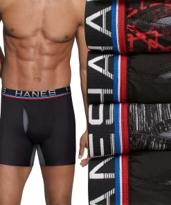 Men's Hanes Sport™ 4-Pack X-Temp® Total Support Pouch™ Boxer Briefs