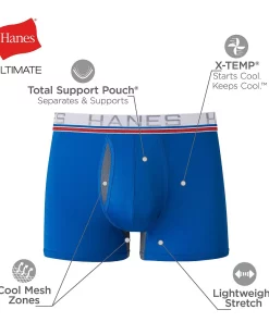 Men's Hanes Ultimate® 4-pack X-Temp® Comfort-Flex Fit® Total Support Pouch™ Trunks -Mens Hanes Clothing Shop 5649829 ALT2