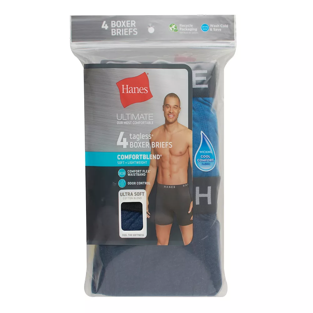 Men's Hanes® 4-pack ComfortBlend Fresh IQ Boxer Briefs 6 Men's Hanes® 4-pack ComfortBlend Fresh IQ Boxer Briefs - Image 4