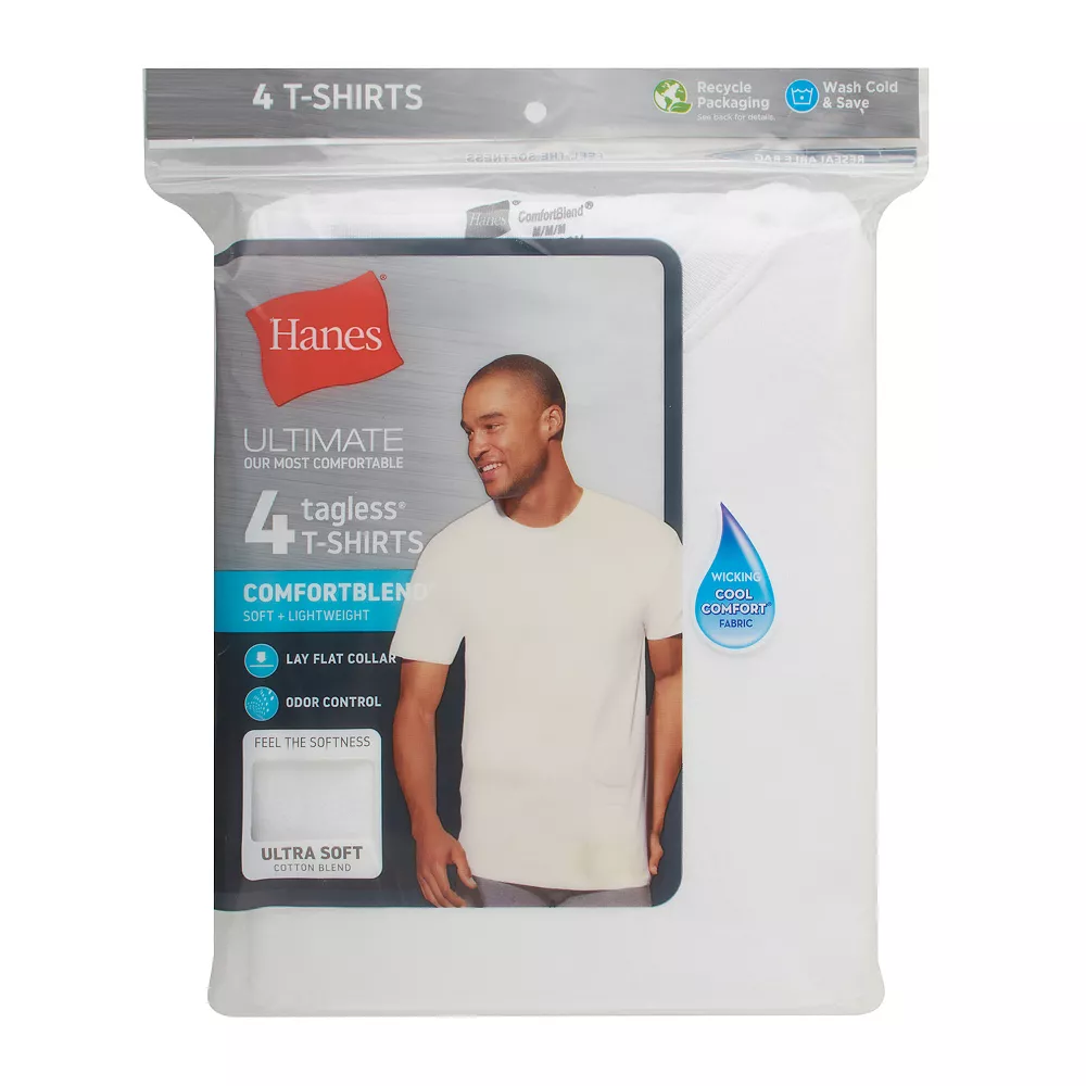 Men's Hanes Ultimate® 4-pack ComfortBlend Tees 5 Men's Hanes Ultimate® 4-pack ComfortBlend Tees - Image 3