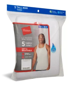 Men's Tall Hanes Ultimate® Cool Comfort® 5-Pack Tanks -Mens Hanes Clothing Shop 5703338 ALT3