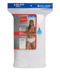Big & Tall Hanes Ultimate® Cool Comfort® 6-Pack Briefs 7 Big & Tall Hanes Ultimate® Cool Comfort® 6-Pack Briefs -Mens Hanes Clothing Shop 5703711 ALT3
