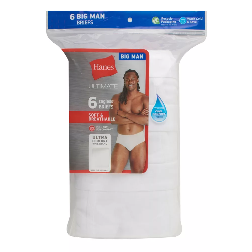 Big & Tall Hanes Ultimate® Cool Comfort® 6-Pack Briefs 5 Big & Tall Hanes Ultimate® Cool Comfort® 6-Pack Briefs - Image 3