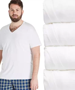 Big & Tall Hanes Ultimate® Cool Comfort® FreshIQ® V-Neck T-Shirt 4-Pack