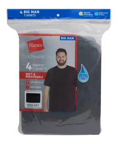 Big & Tall Hanes Ultimate® Cool Comfort® FreshIQ® Crewneck T-Shirt 4-Pack -Mens Hanes Clothing Shop 5703916 ALT2