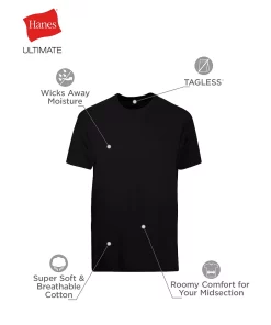 Big & Tall Hanes Ultimate® Cool Comfort® FreshIQ® Crewneck T-Shirt 4-Pack -Mens Hanes Clothing Shop 5703916 ALT5