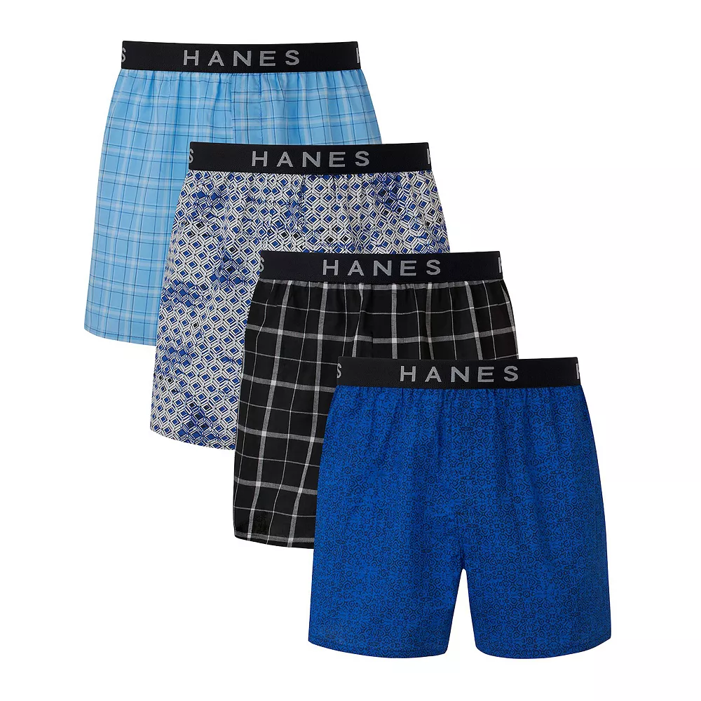 Big & Tall Hanes Ultimate® Cool Comfort® 4-Pack Woven Boxer 4 Big & Tall Hanes Ultimate® Cool Comfort® 4-Pack Woven Boxer - Image 2