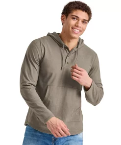 Men's Hanes Originals Tri-blend Jersey Hoodie -Mens Hanes Clothing Shop 5737305 Oregano Pe Heather