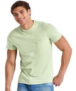 Men's Hanes Originals Tri-Blend Pocket Tee -Mens Hanes Clothing Shop 5737312 Mint Green Heather