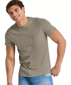 Men's Hanes Originals Tri-Blend Pocket Tee -Mens Hanes Clothing Shop 5737312 Oregano Pe Heather