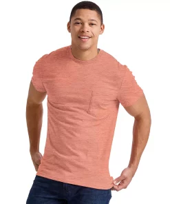 Men's Hanes Originals Tri-Blend Pocket Tee -Mens Hanes Clothing Shop 5737312 Sandalwood Red Heather