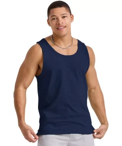Men's Hanes Originals Tri-blend Tank -Mens Hanes Clothing Shop 5737314 Athletic Navy Heather